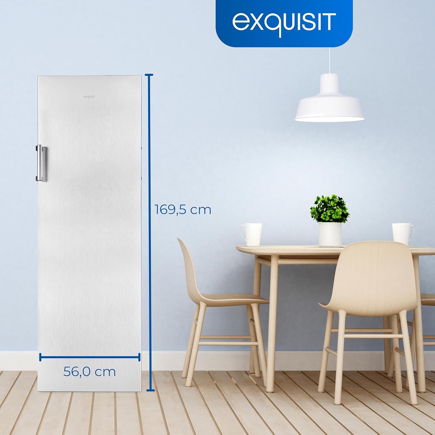 Exquisit Congélateur GS271-NF-H-010E Inoxlook | Congélateur Nofrost 194 L | Congélateur Avec 5 Tiroirs | Congélation Rapide