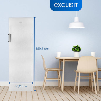 Exquisit Congélateur GS271-NF-H-010E Inoxlook | Congélateur Nofrost 194 L | Congélateur Avec 5 Tiroirs | Congélation Rapide