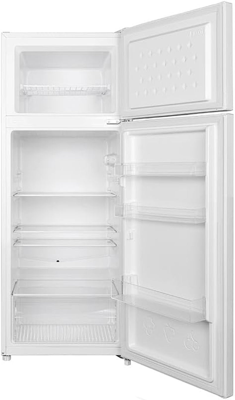 Réfrigérateur Double Porte Blanc RDP216BE 211L - Design Élégant, Silencieux, Classe Énergétique E, Stockage Optimal, 54X55,1X142,8 Cm