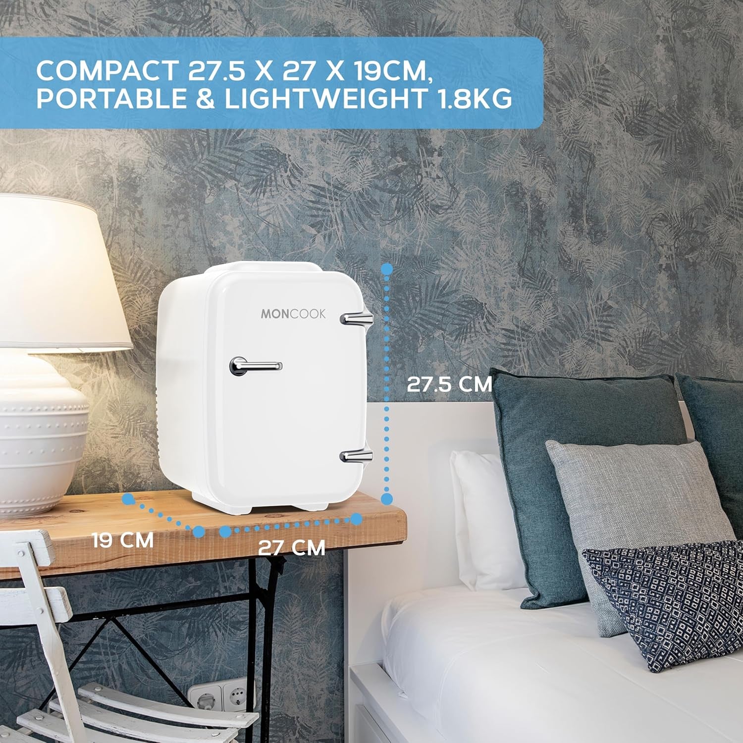 MONCOOK Mini Réfrigérateur - Mini Réfrigérateurs Portables Pour Soins De La Peau, Boissons - Refroidisseur Et Réchauffeur Thermoélectriques