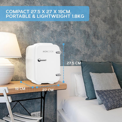 MONCOOK Mini Réfrigérateur - Mini Réfrigérateurs Portables Pour Soins De La Peau, Boissons - Refroidisseur Et Réchauffeur Thermoélectriques