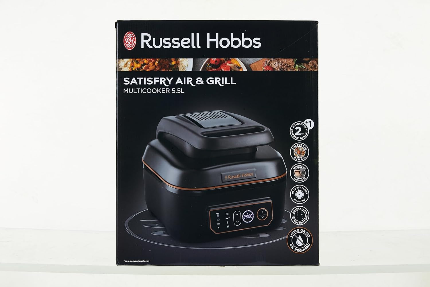 Air Fryer XL 5,5L [Multicuiseur: Frit, Cuit, Rôti, Grille] Friteuse Sans Huile & Gril (7 Programmes, Convient Au Lave-Vaiselle, Contrôle Température, 260°) Satisfry 26520-56