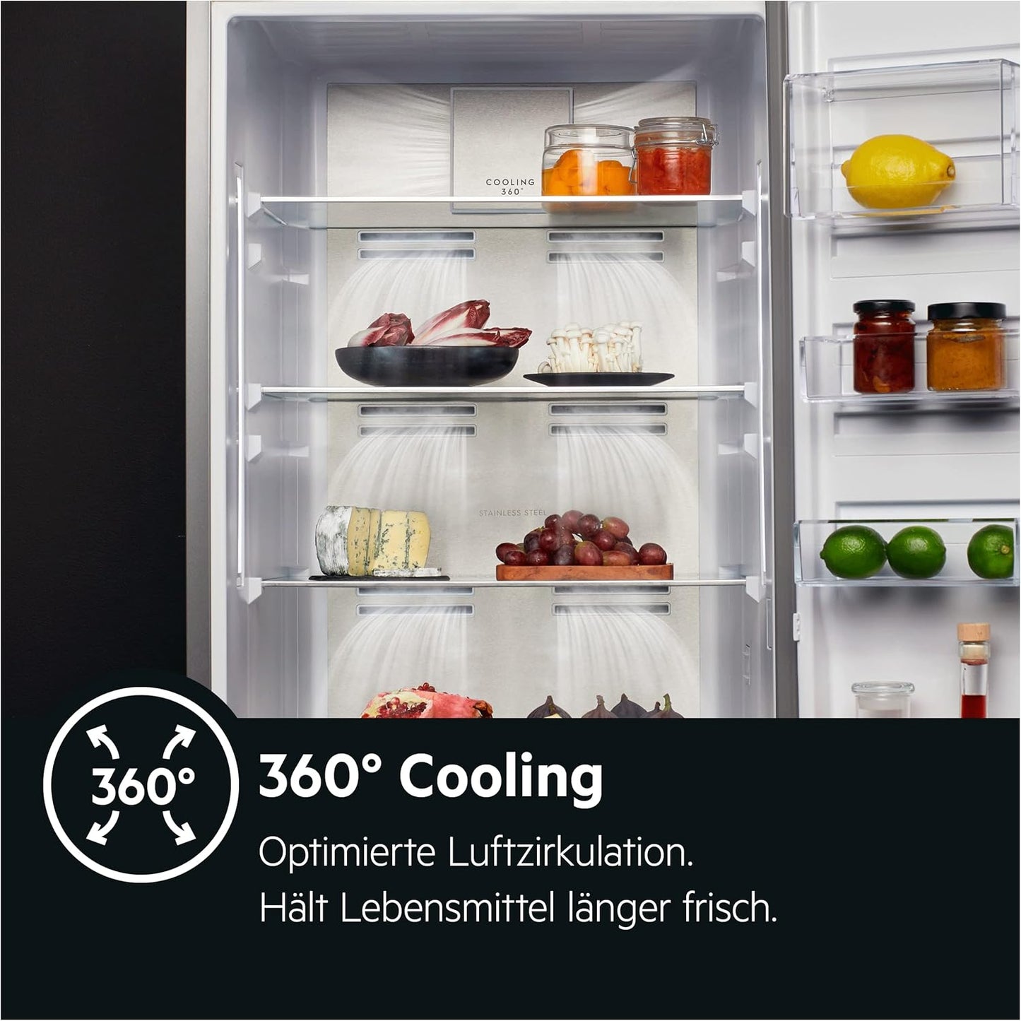 RCB632D4MM Réfrigérateur-Congélateur Autonome/Série 6000 Avec Twintech / 1860 Mm/Partie Congélateur Inférieure / 330 L/Nofrost/Couleur : Portes En Acier Inoxydable, Côtés Gris/D