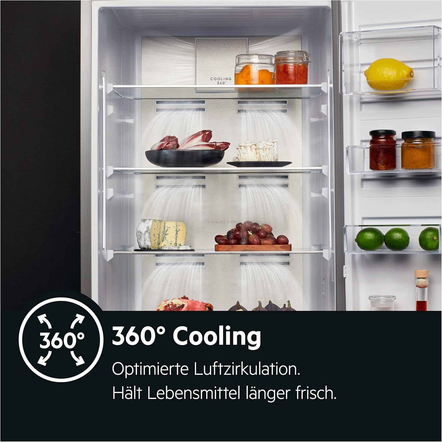 RCB632D4MM Réfrigérateur-Congélateur Autonome/Série 6000 Avec Twintech / 1860 Mm/Partie Congélateur Inférieure / 330 L/Nofrost/Couleur : Portes En Acier Inoxydable, Côtés Gris/D