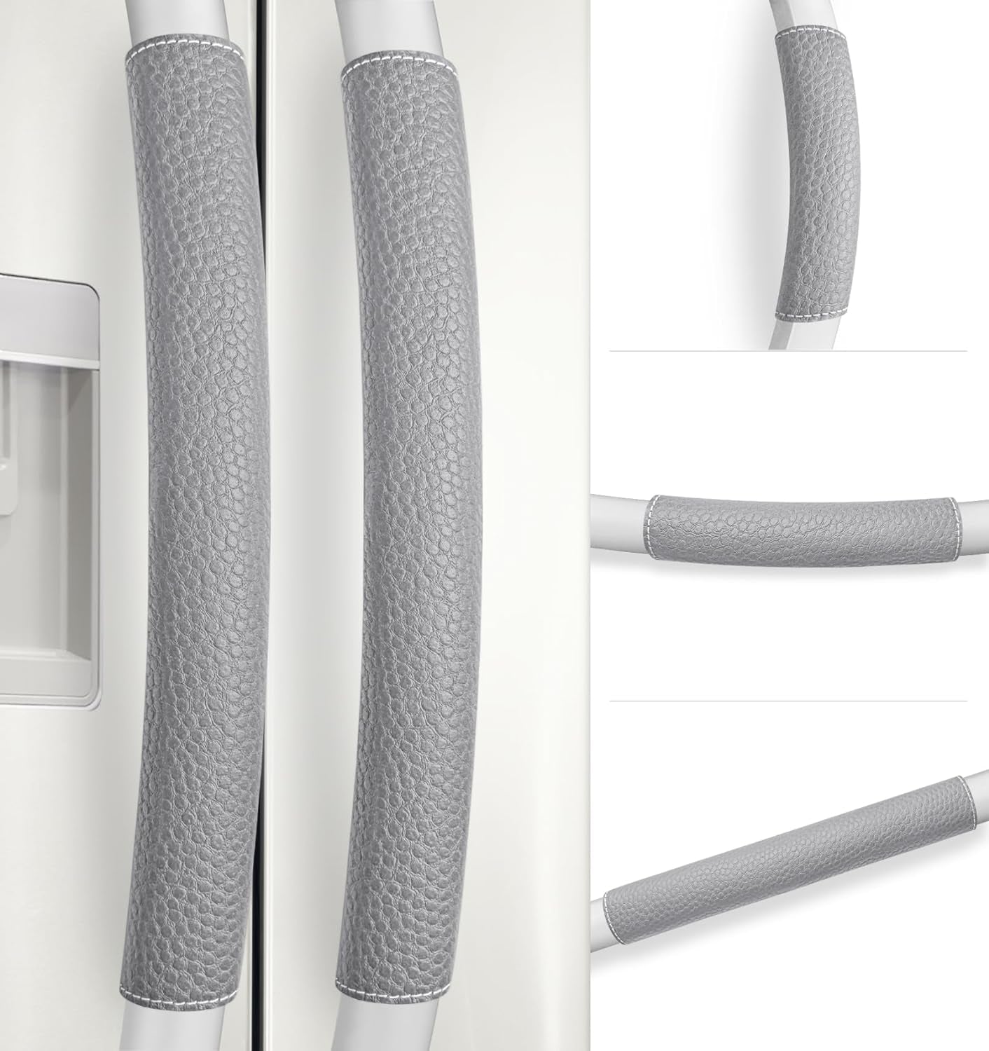 Lot De 5 Housses De Poignée De Porte De Réfrigérateur, Réglables, Pour Garder Votre Cuisine Propre, Four À Micro-Ondes, Cuisinière, Lave-Vaisselle, Antidérapant (Gris)