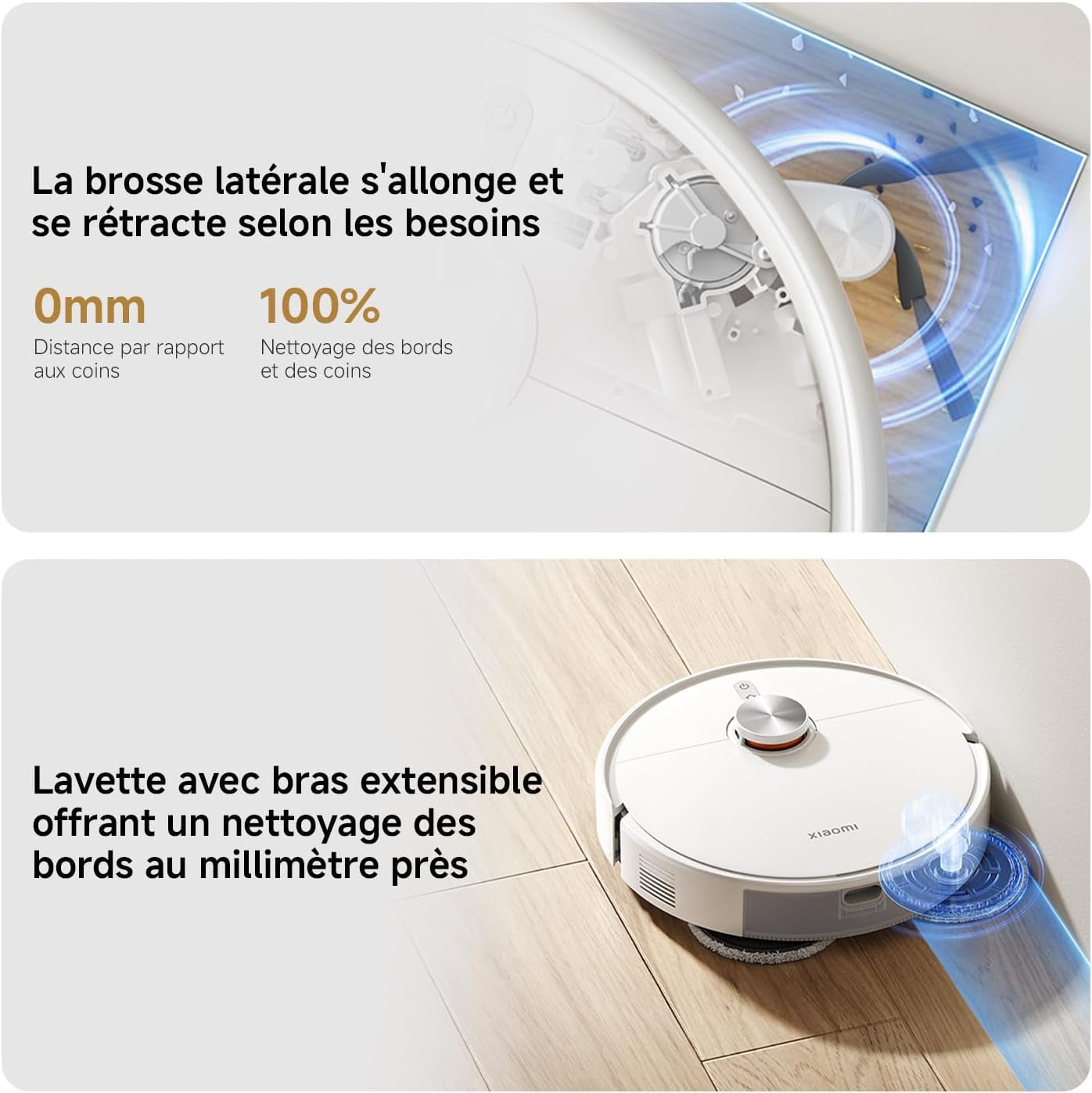 S40 Pro Aspirateur Robot, 15000Pa, Deux Bras Extensibles | Double Anti-Nœuds, Évitement D’Obstacles Grand-Angle, Détection Des Tapis, Relevage Auto Des Serpillières, Contrôle App/Voix
