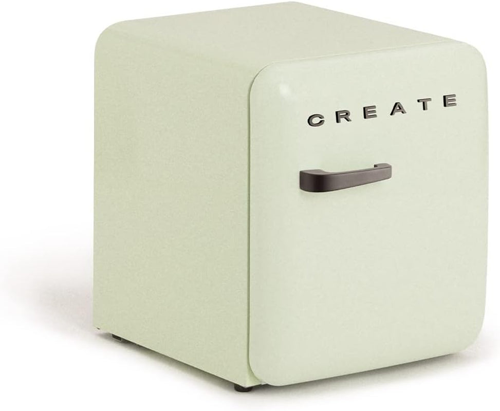/ RETRO FRIDGE 50 Black/Réfrigérateur Vert Avec Poignée Noir/Pratique Et Fonctionnel, Matériaux Résistants