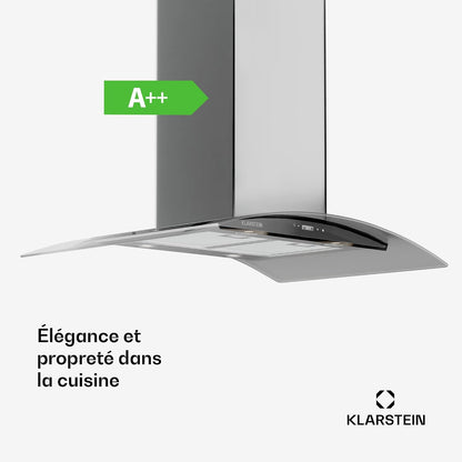 Hotte Aspirante 90 Cm, Hotte Aspirante Silencieuse, De Cuisine 90Cm Avec Lampes LED, Débit D'Air Puissant De 600 M³/H, Avec Évacuation, Filtre À Graisse En Aluminium
