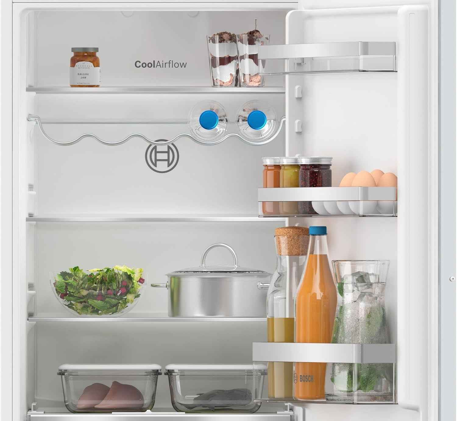 Bosch KIV86VSE0 Série 4 - Réfrigérateur Combiné, Encastrable, Éclairage LED | 177.2 X 54.1 Cm, 183 L, Vitafresh, Cool Airflow, Alarme Porte Ouverte, 30-35 Db