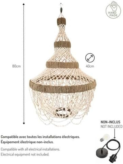 Lustre Balinais "Mareva" En Coquillages Naturels ⌀40Cm