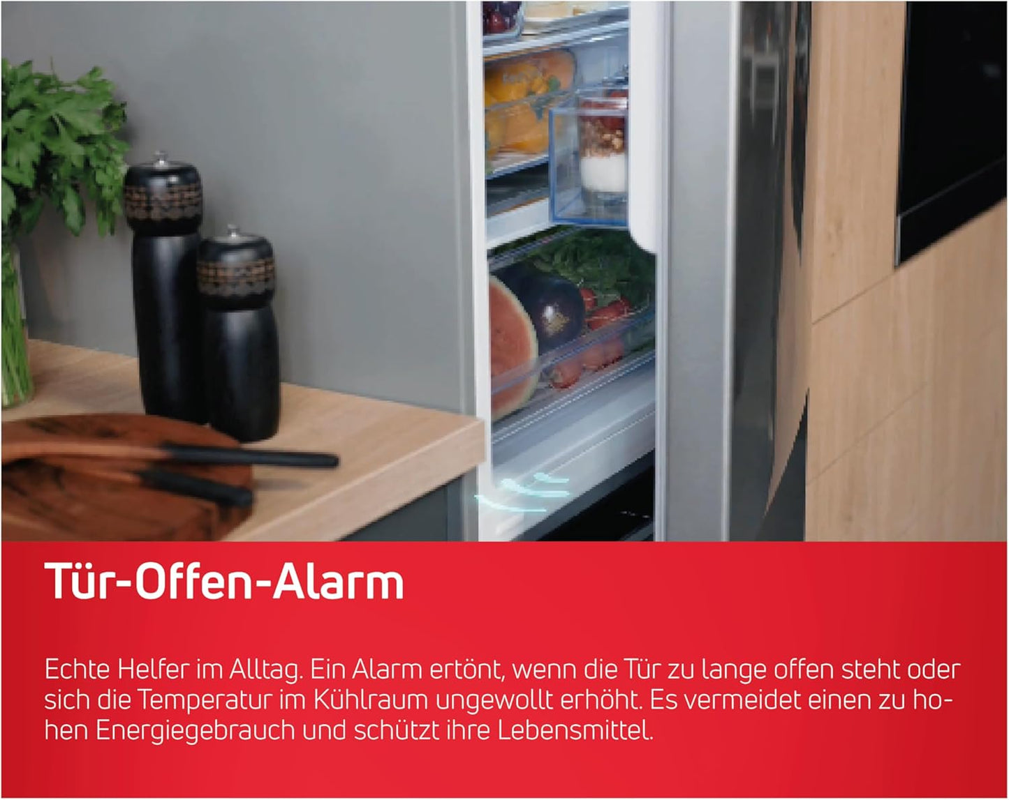 Amica EVKSS 352 220 Vollraum-Kühlschrank, Nischenhöhe: 122 Cm, 197 L, Schlepptür-Technik
