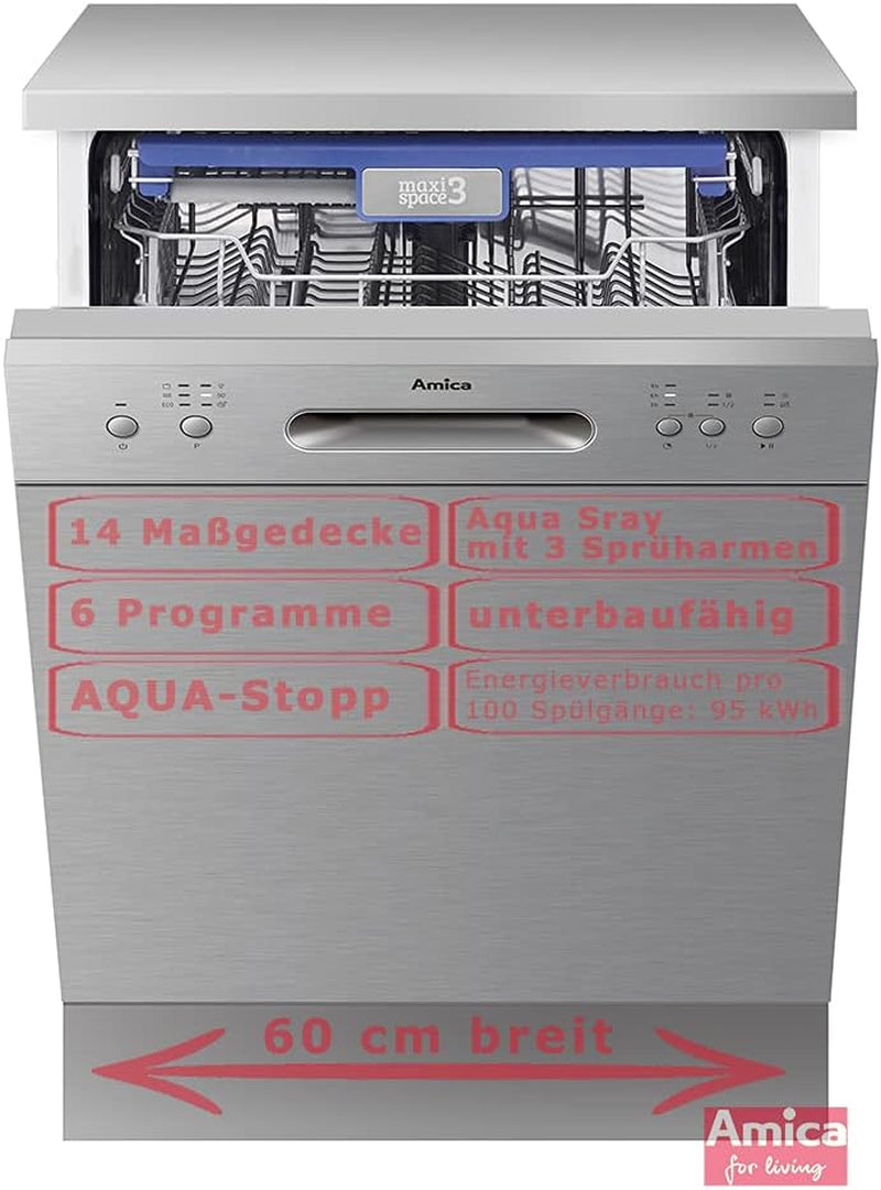 Amica GSP 14755 E Lave-Vaisselle Autoportante 14 Couverts