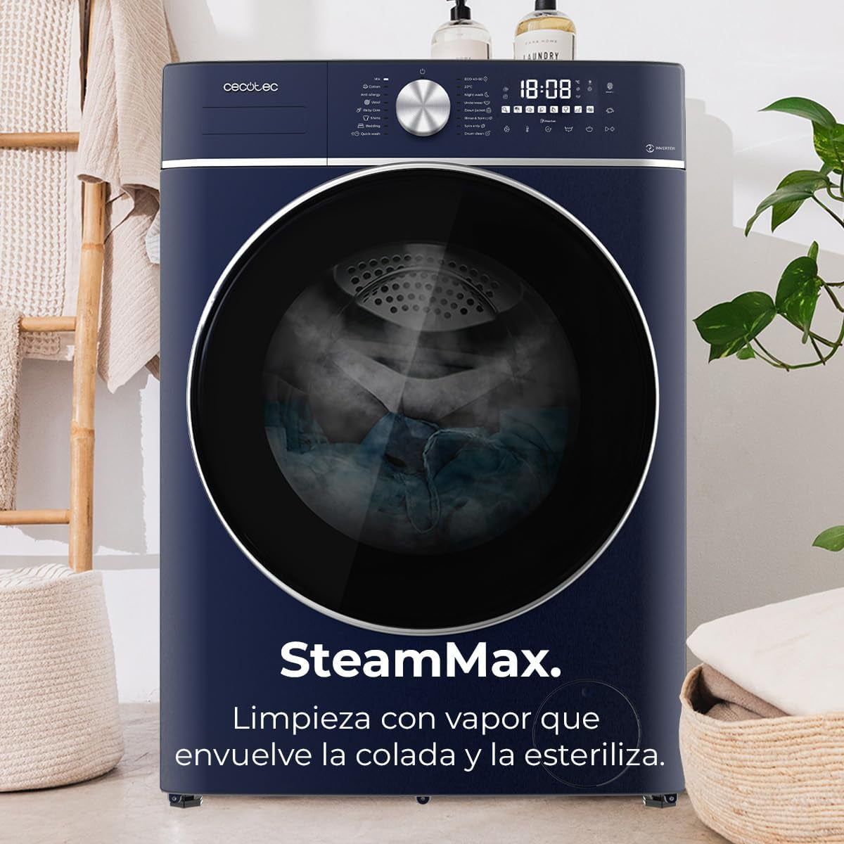 Lave Linge Frontal Bolero Dresscode 7150 Inverter A, Machine À Laver 7 Kg, 1400 Tr,Min, 12 Programmes, Classe A, Inverter Plus, Steam Max, Drum Clean, Départ Différé, Sécurité Enfant