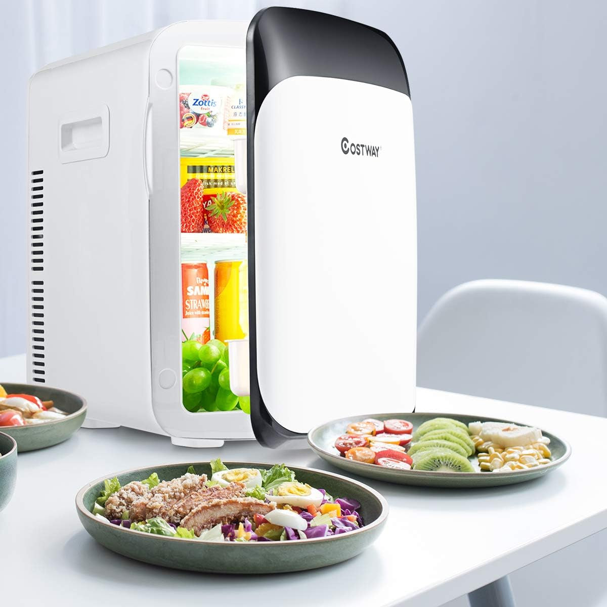 Mini Frigo 15L Mini Réfrigérateur 2 En 1 Fonction De Refroidissement Et De Chauffage, Température -3 ℃ ~ 50 ℃, Mini Frigo Portable 76 Kwh/An Pour Maison/Voiture (Blanc)