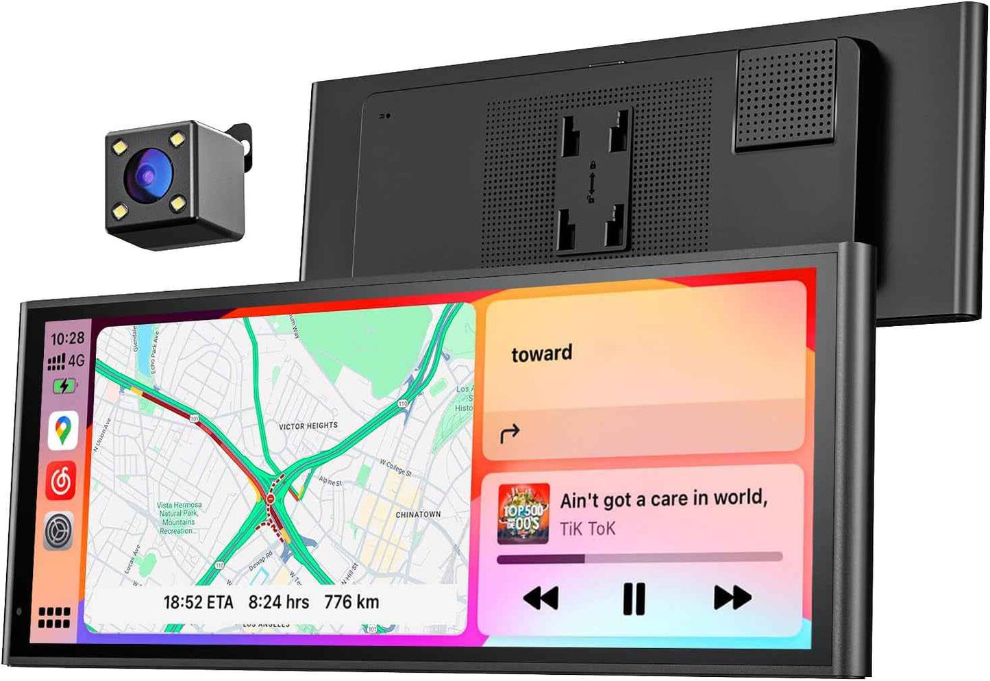Écran Portable Sans Fil 9,26" Carplay Voiture Pour Apple Car Play & Android Auto, Mises À Jour OTA, Caméra De Recul, Mirror Link, Bluetooth 5.0, Commande Vocale, Navigation GPS, FM