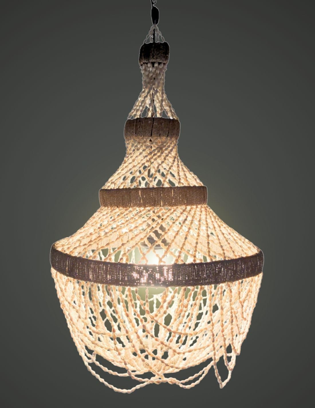 Lustre Balinais "Mareva" En Coquillages Naturels ⌀40Cm