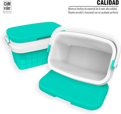 - Réfrigérateur Portable Avec Poignée Rigide - Porte-Nourriture Pour Camping, Plage, Camping - Réfrigérateur Couleur Pâturage Vert - Capacité 16L