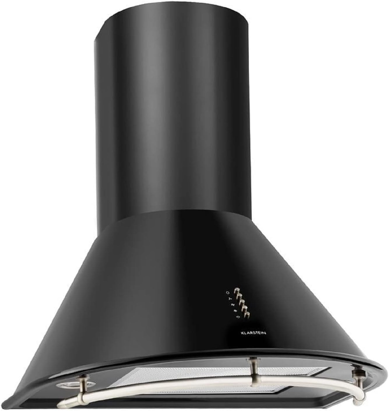 Noir - Hotte Aspirante Retro, Hotte De Cuisine, Acier Inoxydable, 60 Cm, 352 M3/H, Trois Niveaux De Puissance, Mode Evacuation & Recyclage, Noir Mat