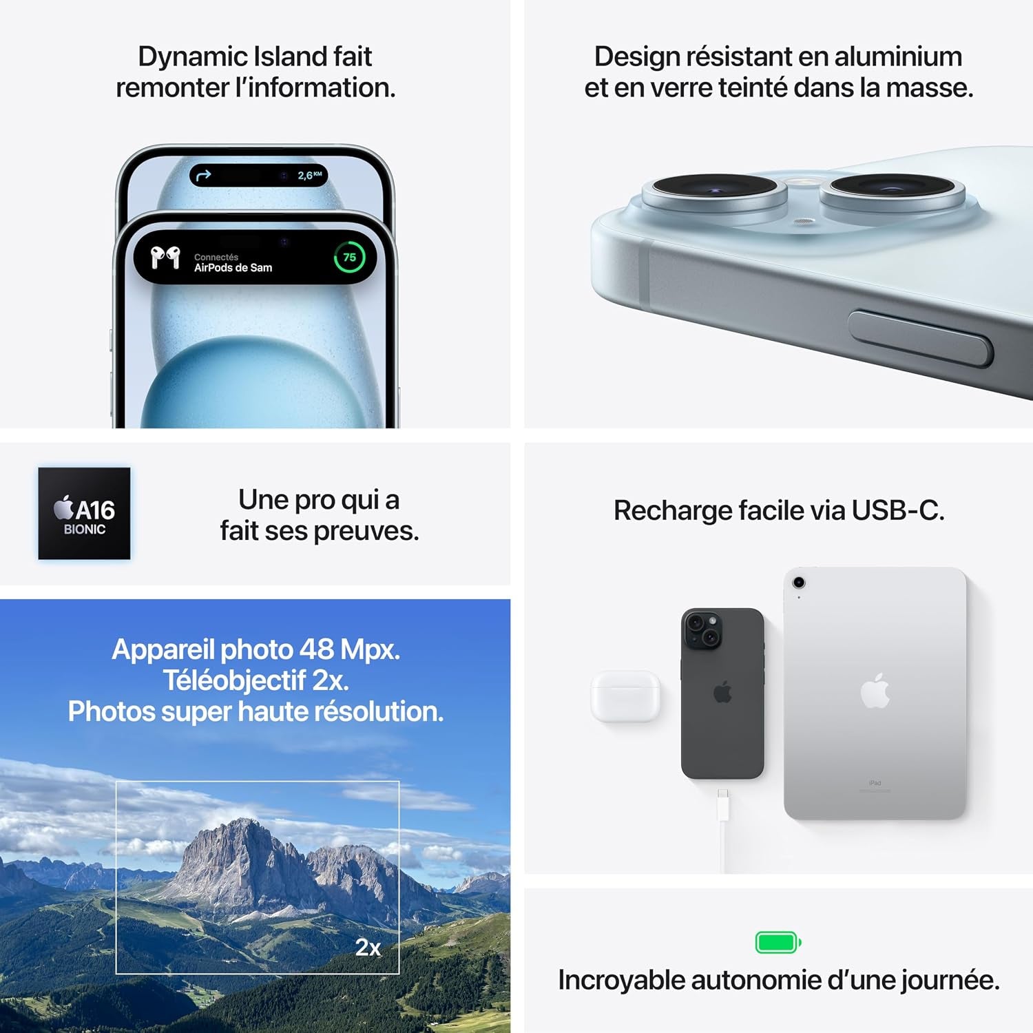 Iphone 15 (128 Go) - Noir