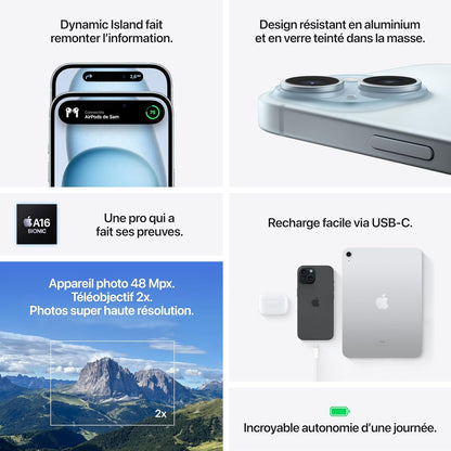 Iphone 15 (128 Go) - Noir