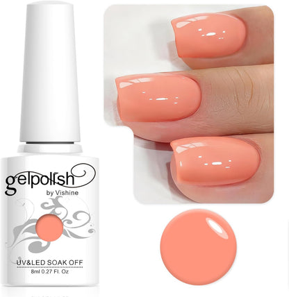 8Ml Vernis À Ongles Gel Semi Permanent UV LED Aux 298 Couleurs Divers Pour Nail Art Manucures Corail #121