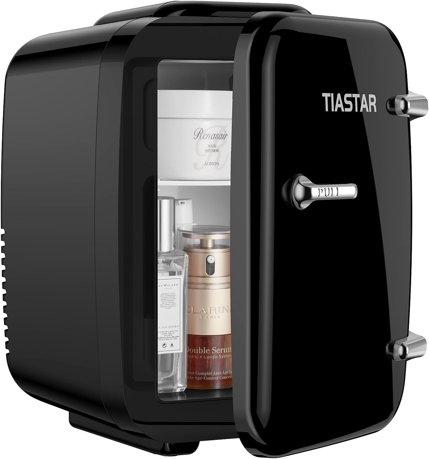 Tiastar Mini Frigo Portable, 4 Litres /6 Boîtes Boissons & Soin De La Peau Mini Petit Frigo Pour Chambre, Voiture, Bureau, Deux Vitesses - Refroidisseur Et Réchauffeur (Noir)