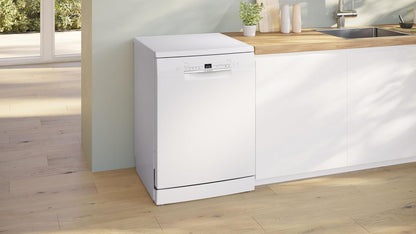 SMS2ITW33E Série 2 Lave-Vaisselle Intelligent, Autoportant, 60 Cm De Large, Panier À Couverts, Séchage Supplémentaire Par Simple Pression D'Un Bouton, Protection Aquastop Contre Les Dommages Des