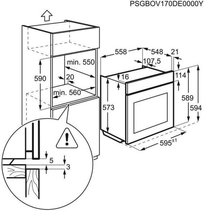 EOF6P40Z INTUIT - Four Électrique Encastrable - Chaleur Pulsée - 72L - Pyrolyse - A+ - Écran LCD - Porte Froide