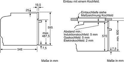 Neff B1CCC0AK0 N90 A+ Einbaubackofen, 60 Cm Breit, 71 L, Led-Display, Grill, Circotherm, Kindersicherung, Schwarz/Edelstahl