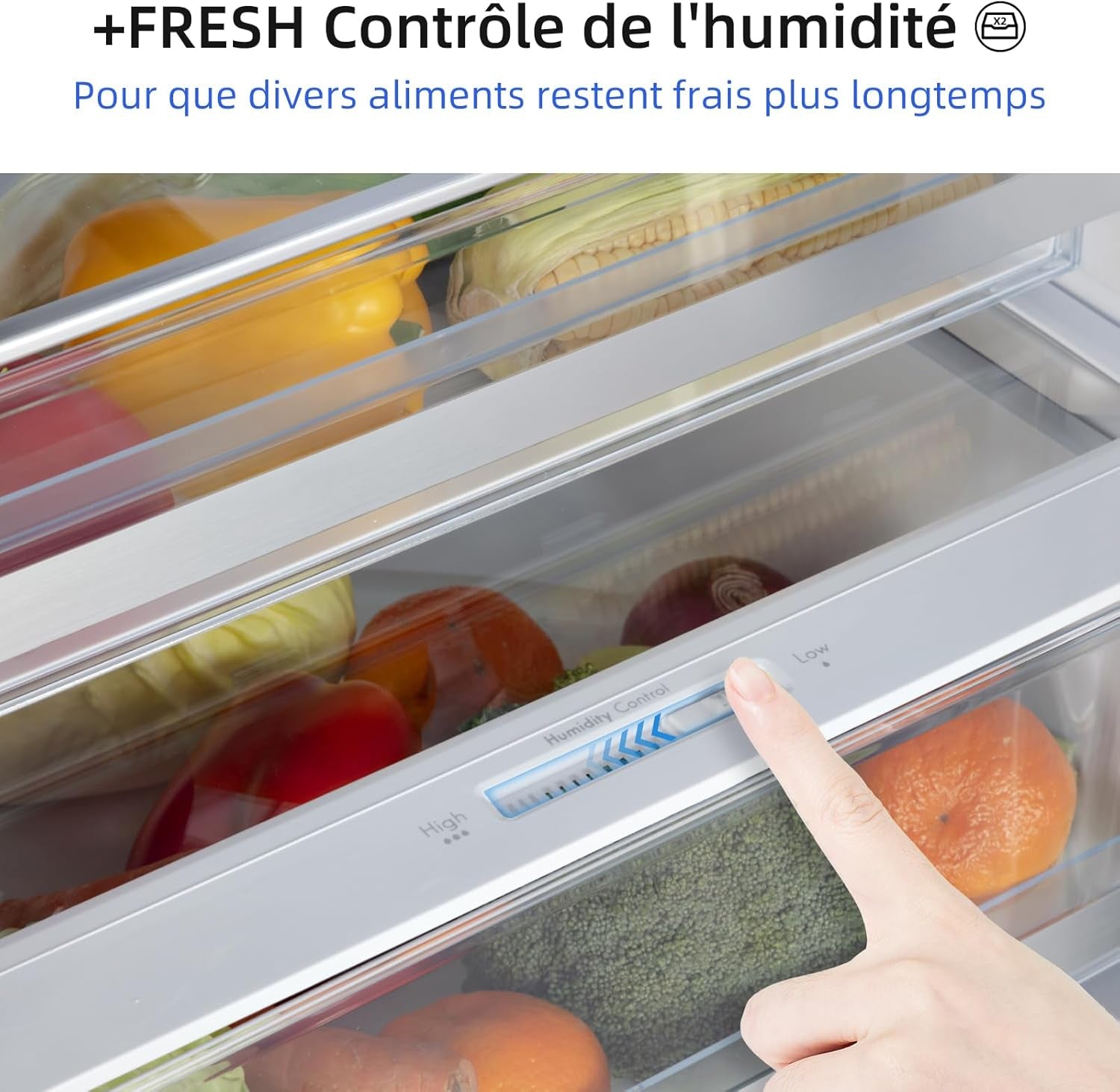 Réfrigérateur Congélateur Combiné, 356 L(260 +96 L) Total, Sans Givre, Bac À Légumes, Tiroirs Profonds, Mode Vacances, Alarme De Porte, Garantie 12 Ans Pour Compresseur, Inox FBM351LEI42