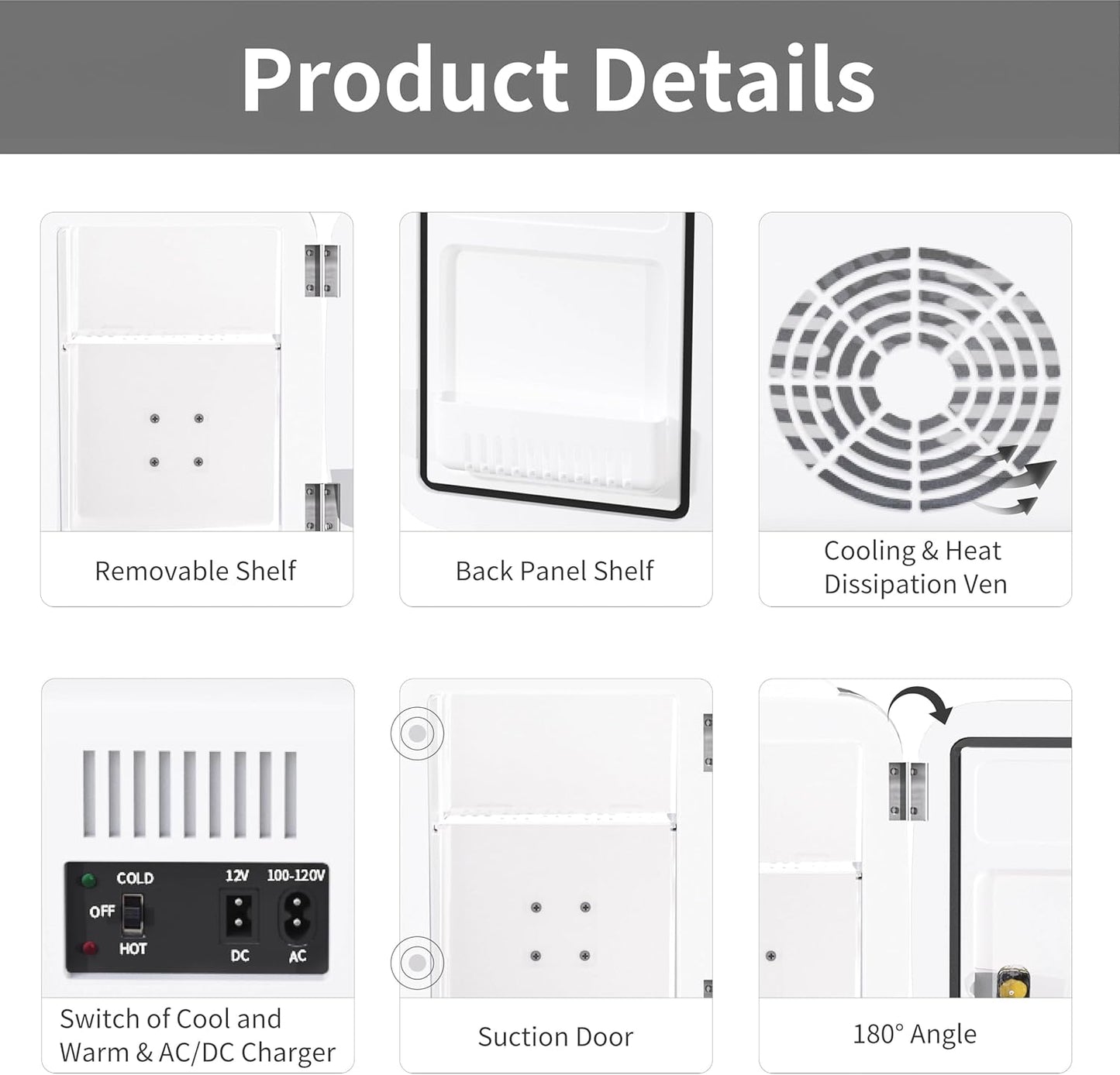 Mini Frigo De Chambre, 4 Litres/ 6 Canettes, Petit Frigo Thermoélectrique CA/CC Pour Boissons, Nourriture, Beauté, Bureau, Dortoir, Voiture, Blanc