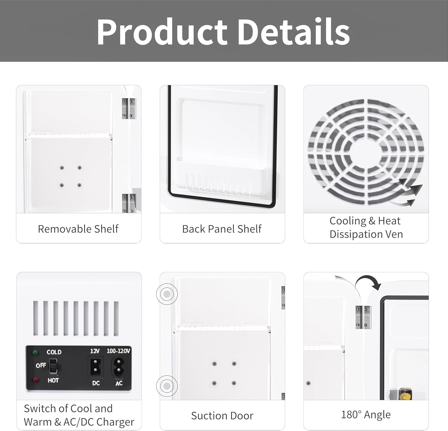 Mini Frigo De Chambre, 4 Litres/ 6 Canettes, Petit Frigo Thermoélectrique CA/CC Pour Boissons, Nourriture, Beauté, Bureau, Dortoir, Voiture, Blanc