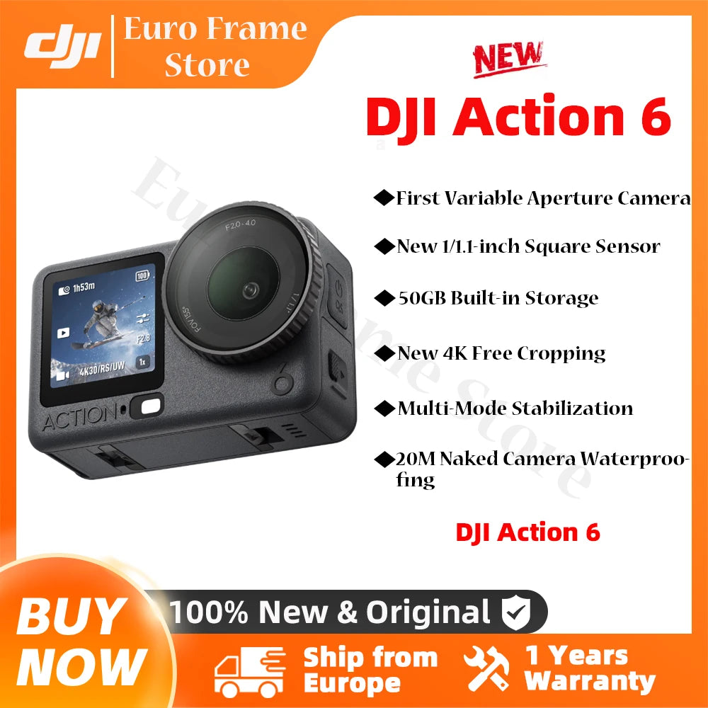 DJI Osmo Action 6 Action Camera Variable Aperture 1/1.1-inch Square Senator, New 4K Free croping Osmo Action 6 GWmarket