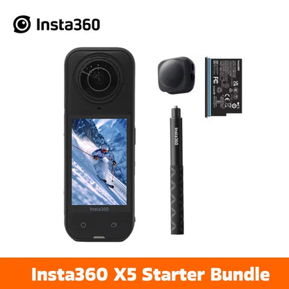 Insta360 X5 action camera, new 8K 30fps version, interchangeable lenses, triple IA chip, upper performance in low light, full minutes, Insta 360 X5 GWmarket