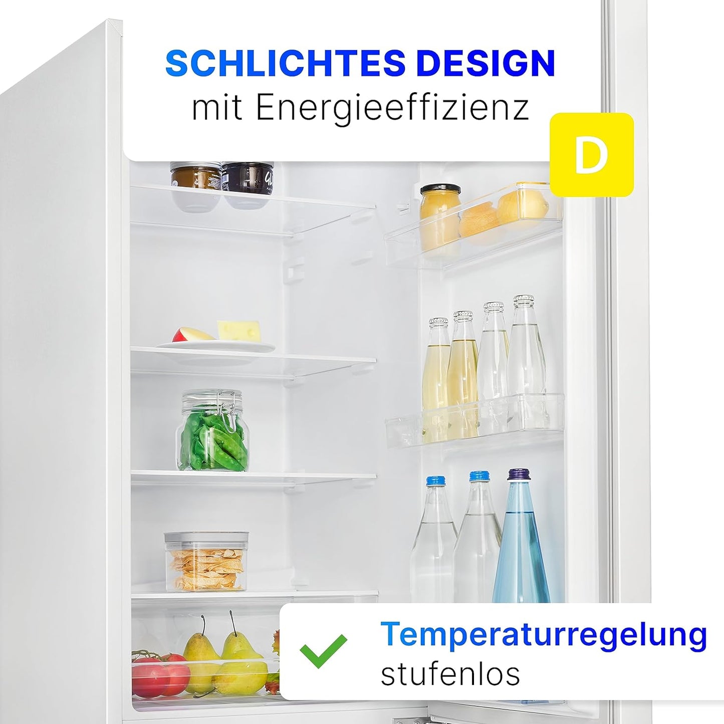 Bomann Réfrigérateur Et Congélateur 269L Blanc Kg184-1-Inox/Blanc, Capacité Nette : 269 Litres, Contrôle De La Température En Continu, Charnières De Porte À Droite, Interchangeables