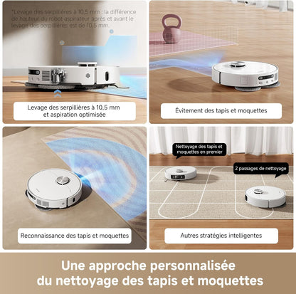 Dreame L40 Ultra AE Robot Aspirateur, 19 000 Pa Aspiration Puissante | Brosse Tricut, Nettoyage Sec-Humide, Dock Tout-En-1 Vidange Automatique, Sélection De Brosses Variée