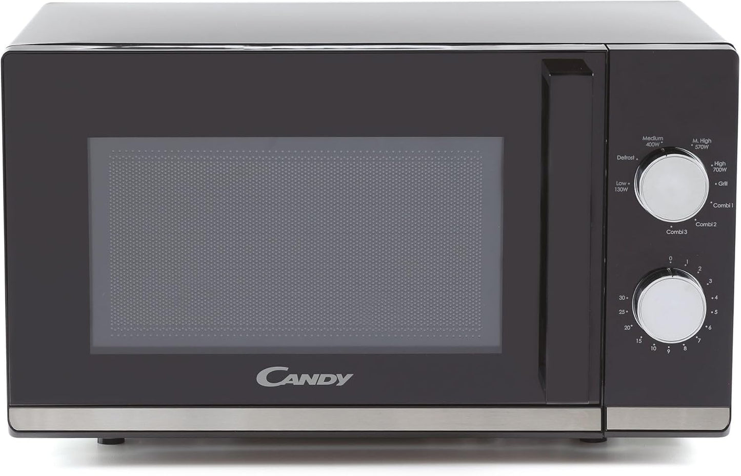 Moderna CMG20TNMB Four Micro-Ondes 700 W 20L , Fonction Gril, Fonction Décongélation, 20 Litres, Plateau Tournant 24,5Cm, Noir & Silver