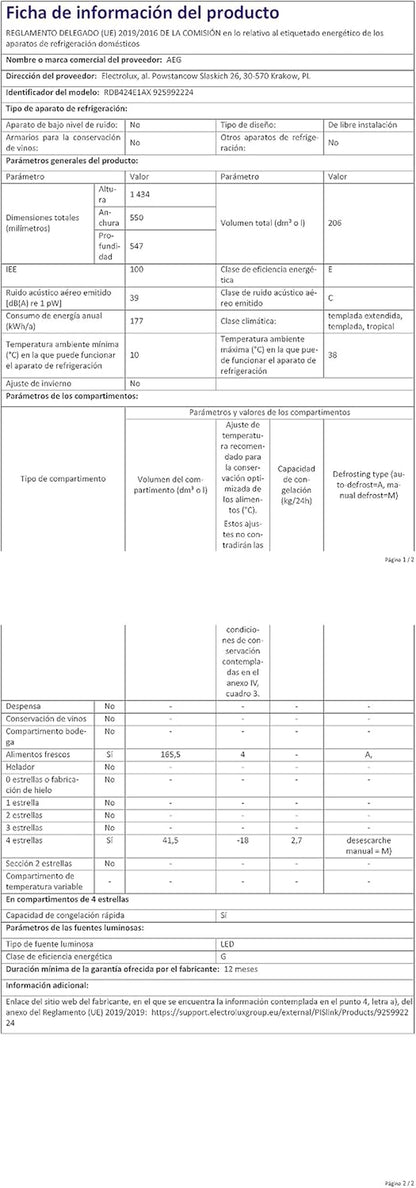 RDB424E1AX Réfrigérateur À Double Porte Pose Libre / 1434 Mm / Partie Congélateur En Haut / 205 L / Couleur : Aspect Acier Inoxydable, Côtés Argentés + Revêtement Anti-Traces En Acier Inoxydable