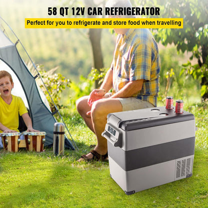 Glacière Électrique Portable De Voiture Mini Frigo Silencieux Portable 220V/55L Avec Panneau Numérique -20 À 20℃ Pour Maison, Voiture Et Camping 69 * 34.5 * 52.4CM