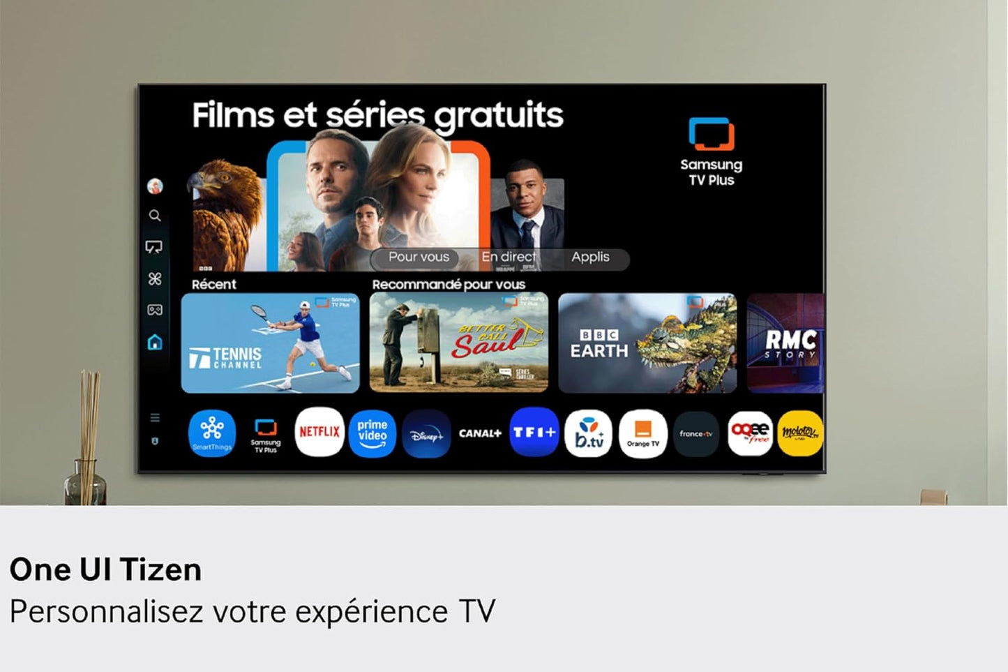 TV AI 65 Pouces QLED 65Q7F3 4K Smart TV, Quantum Dots, Q4 AI Processor, Wifi, Airplay, HDR, Q-Symphony, OTS Lite, Knox Security, Gaming Hub, Bixby, Application Opérateurs Intégrées