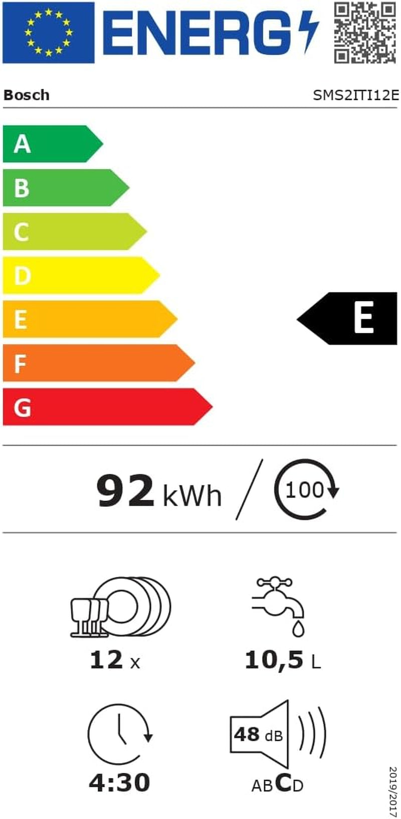 SMS2ITI12E - Série 2, Lave-Vaisselle Pose Libre - 60Cm - Home Connect - 12 Couverts - Moteur Ecosilence - Inox