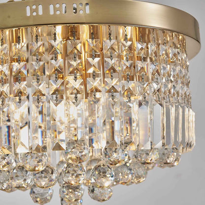 Saint Mossi Lustre En or À 9 Lumières Lustre Moderne K9 Lustre De Plafond Goutte De Pluie En Cristal Plafonnier Encastré Pour Salle À Manger, Chambre, Salon, H50Cm X D50 Cm