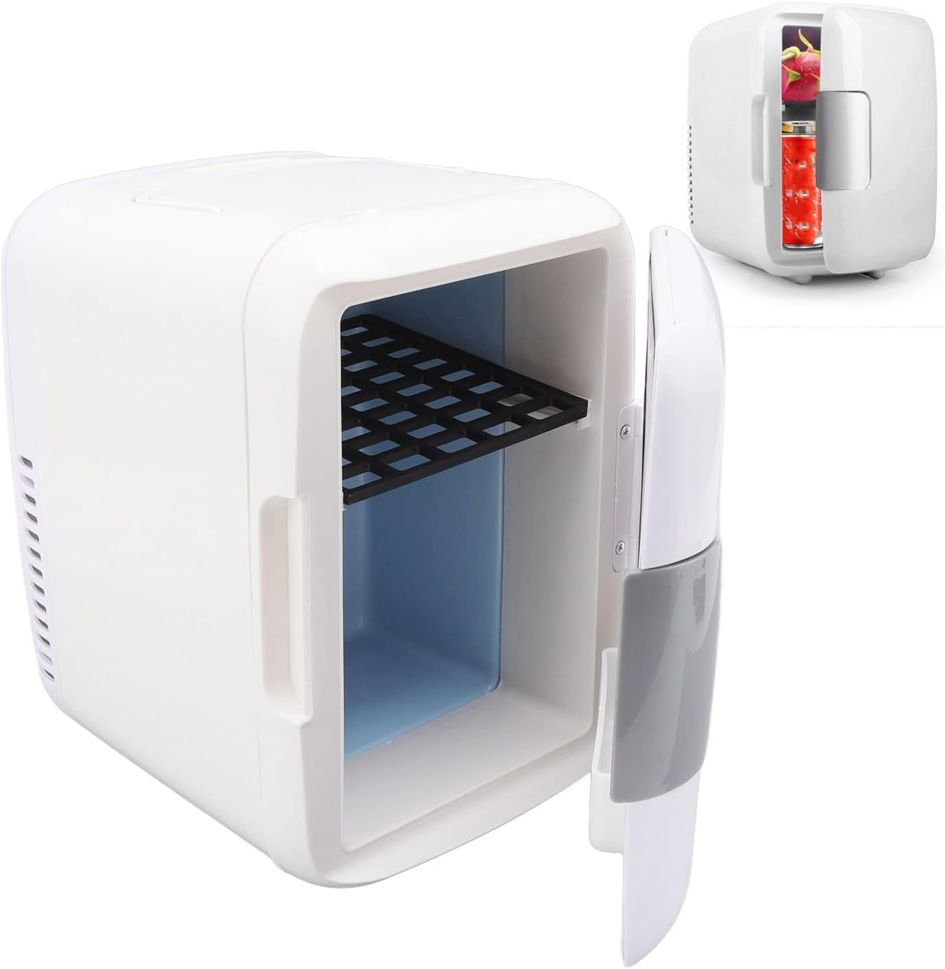 Mini Frigo 4L Pour Chambre - 12V Grande Capacité Réfrigérateurs Portatifs Glacière Et Réchauffeur Thermoélectriques Mini Congélateur Pour Dortoir, Bureau, Maison, Soins De La Peau, Maquillage