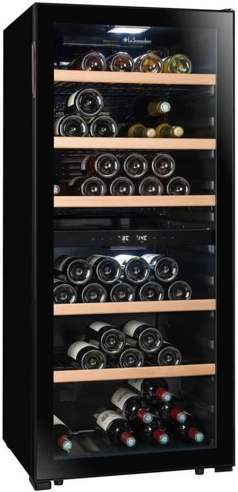 Cave De Mise À Température Double Zone LS102DZBLACK 102 Bouteilles