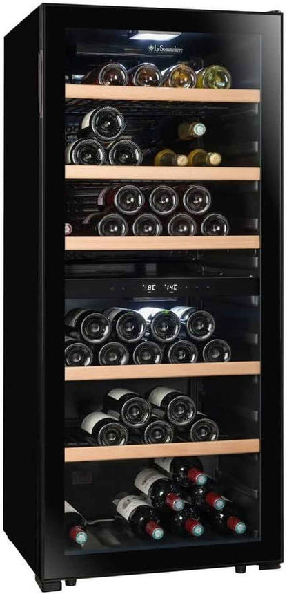 Cave De Mise À Température Double Zone LS102DZBLACK 102 Bouteilles