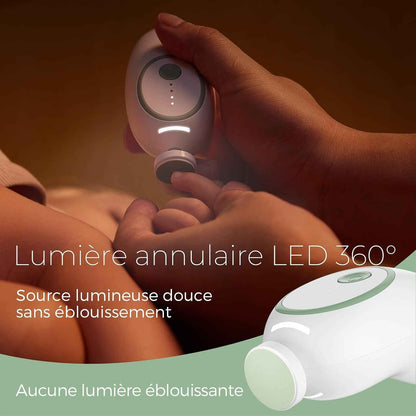 Lime Ongles Électrique Bébé, Sécurité, Faible Bruit, Lumière, Vert | Rechargeable, 7 Remplacements, Nouveau-Né, Enfants, Soins, Voyage, Cadeau