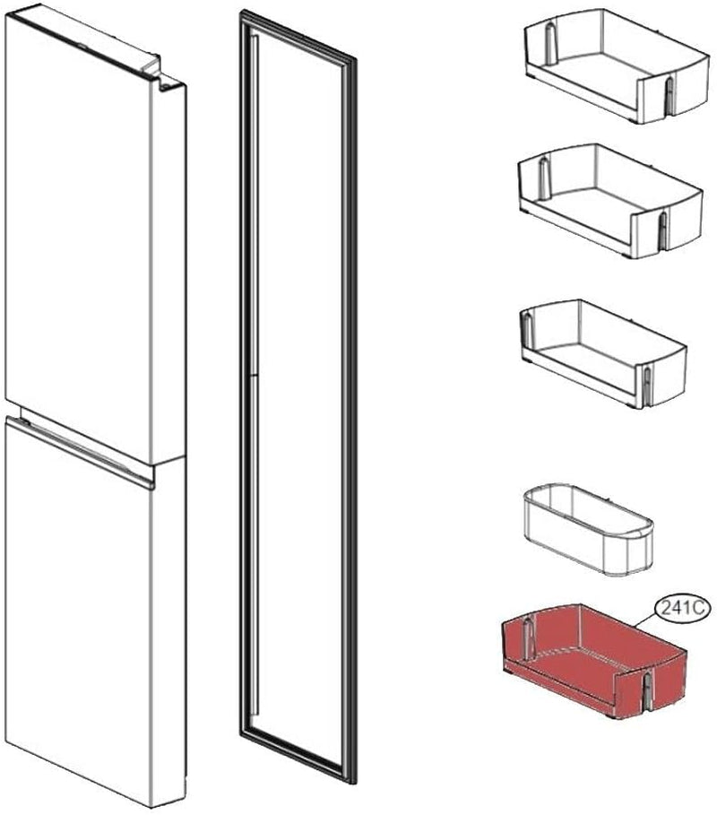 Balconnet Inférieur (Repère 241C) 413X203X106 Mm Réfrigérateur, Congélateur MAN64890001  Réfrigérateur, Congélateur MAN64890001