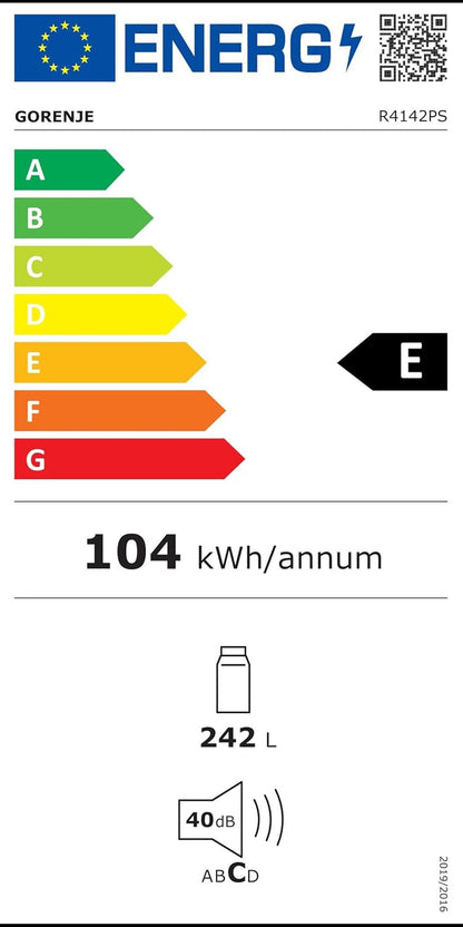 R4142PS Réfrigérateur Autoportante 242 L E Gris