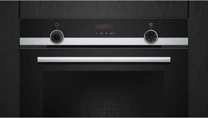 Siemens HQ574AER3, Iq300 Four Encastrable Avec Assistance À La Vapeur, 60 X 60 Cm, Nettoyage Pyrolyse, Chauffage Rapide, 10 Programmes Automatiques, Air Chaud 3D, Extracteurs Télescopiques, Acier