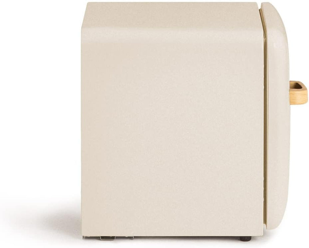 / RETRO FRIDGE 50 Wood/Réfrigérateur Blanc Cassé Avec Poignée Bois/Pratique Et Fonctionnel, Matériaux Résistants
